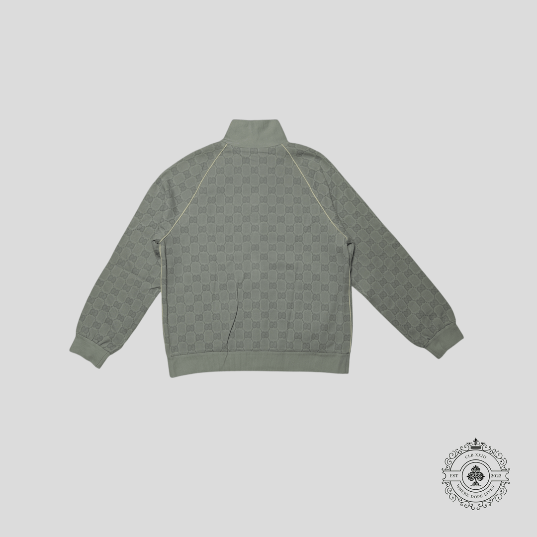 Gucci Tonal Jacquard Full Zip Jacket in Light Grey