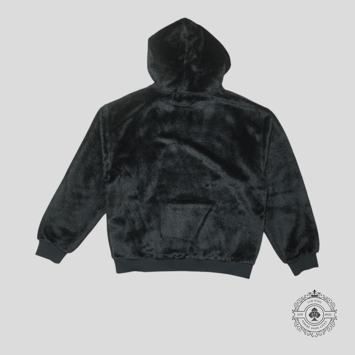 Celine Logo Studded Alpaca Wool Hoodie in Black