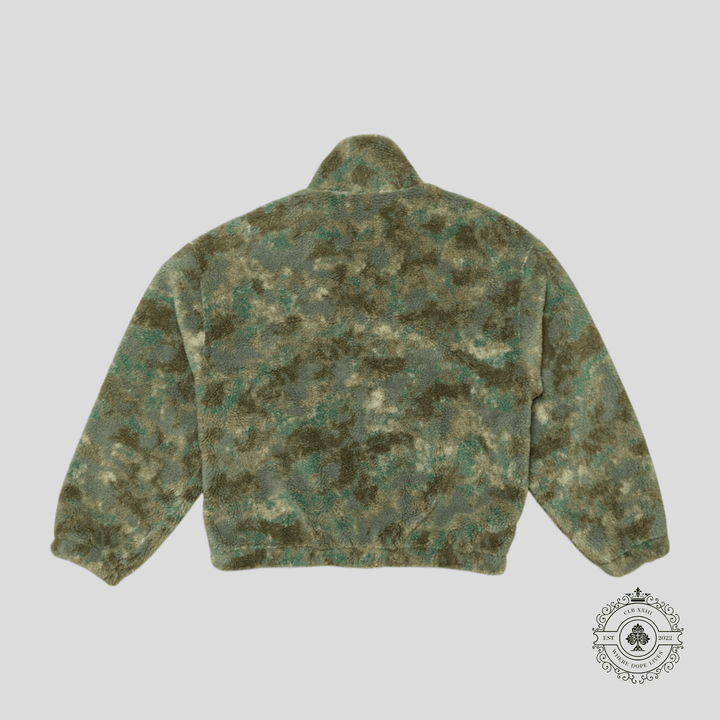 Celine Zip Up Fleece Jacket in Camo/White