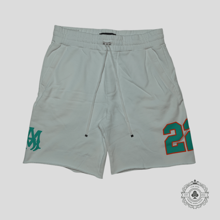 Amiri Oversized 22 Football Shorts in White