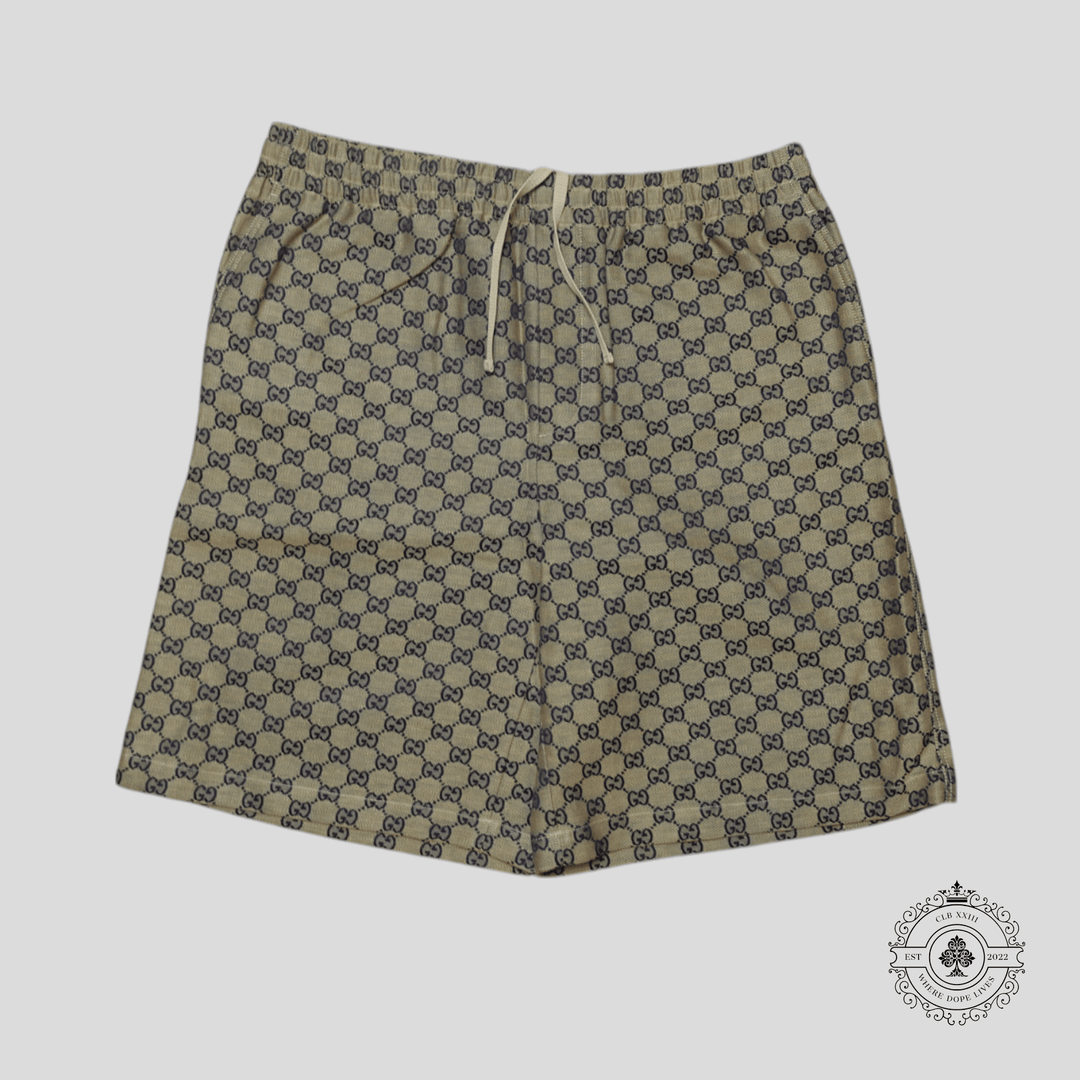Gucci Summer GG Supreme Shorts in Brown/Blue