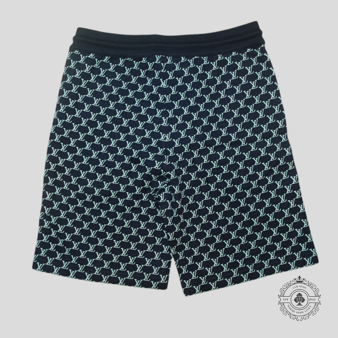 Louis Vuitton LV Fishnet Jacquard Shorts in Black/Blue