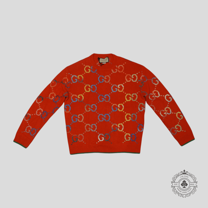 Gucci GG Jacquard Knit Sweater in Orange