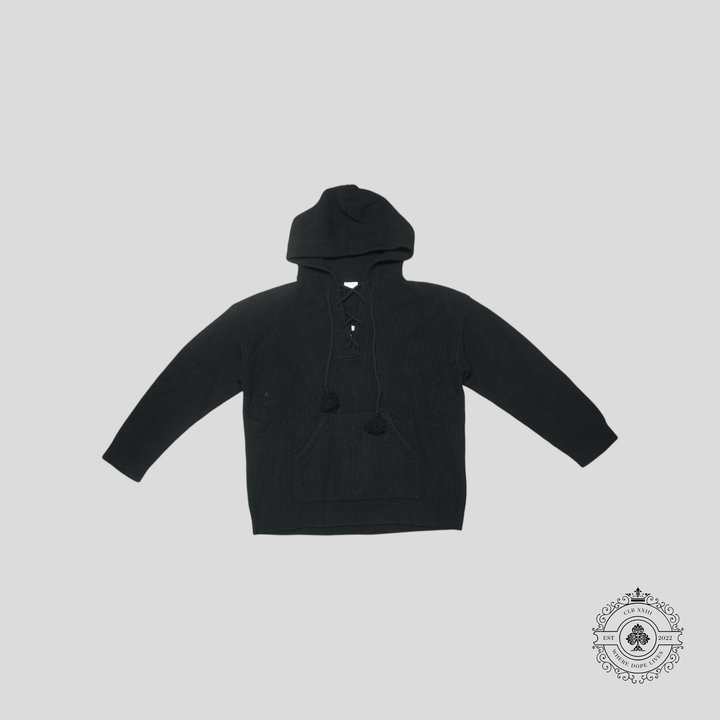 Celine "Please Dream of Me" Jacquard Wool Hoodie in Black