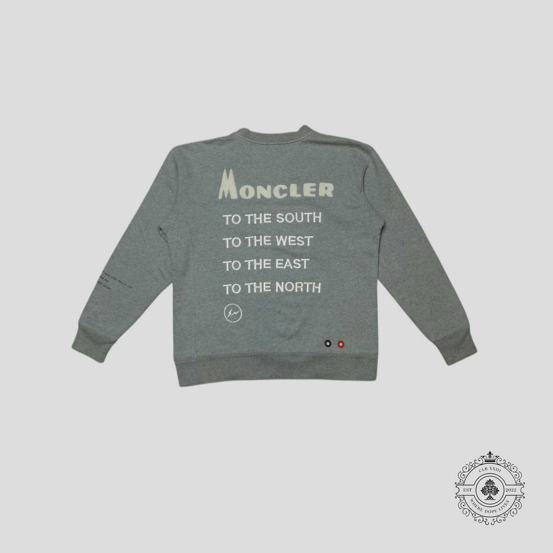 Moncler Genius 7 Moncler Fragment Logo-Embroidered Mélange Loopback Cotton Jersey Sweatshirt in Gray