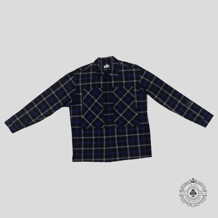 Moncler Genius x Fragment Flannel Overshirt in Blue