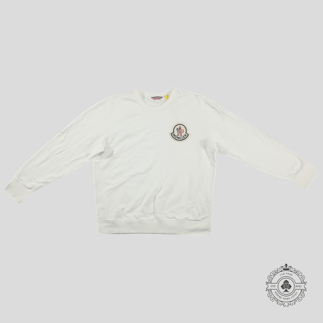 Moncler Logo Patch Crewneck in White