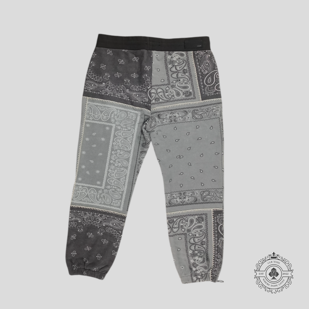 Amiri Bandana Reconstruct Sweatpants in Grey