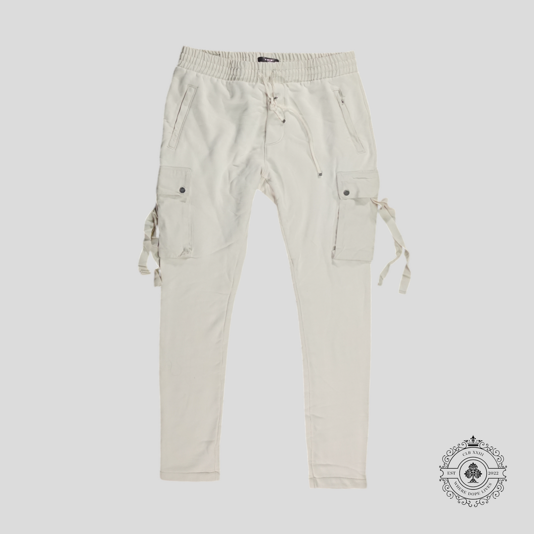 Amiri Tapered Cargo Sweatpants in Alabaster White -Preowned
