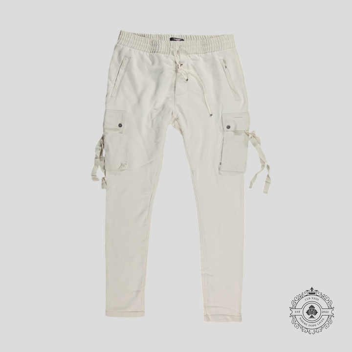 Amiri Tapered Cargo Sweatpants in Alabaster White -Preowned