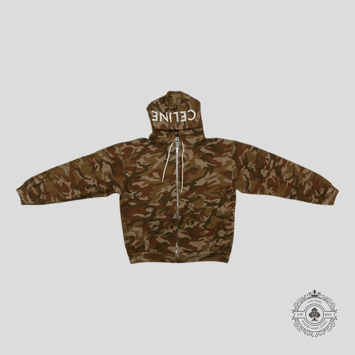 Celine Zip Up Hoodie in Camo
