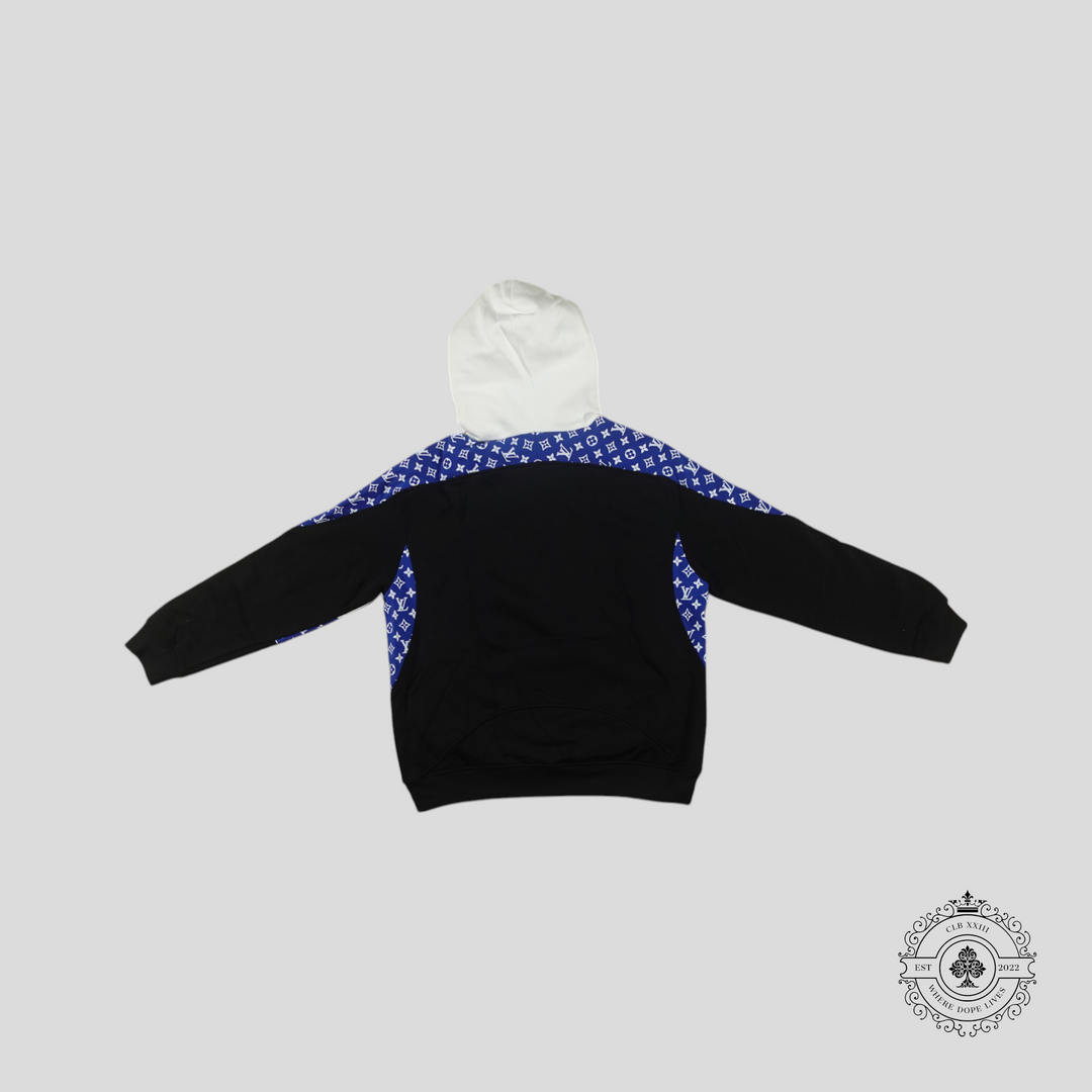 Louis Vuitton Monogram Circle Cut Hoodie in White/Blue/Black