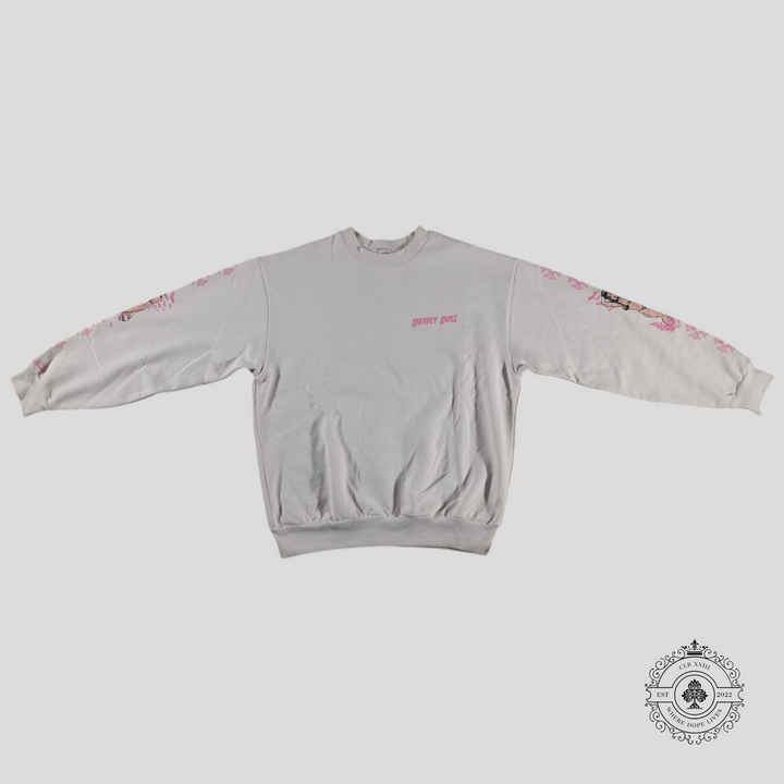 Chrome Hearts Deadly Doll Crewneck in White/Pink