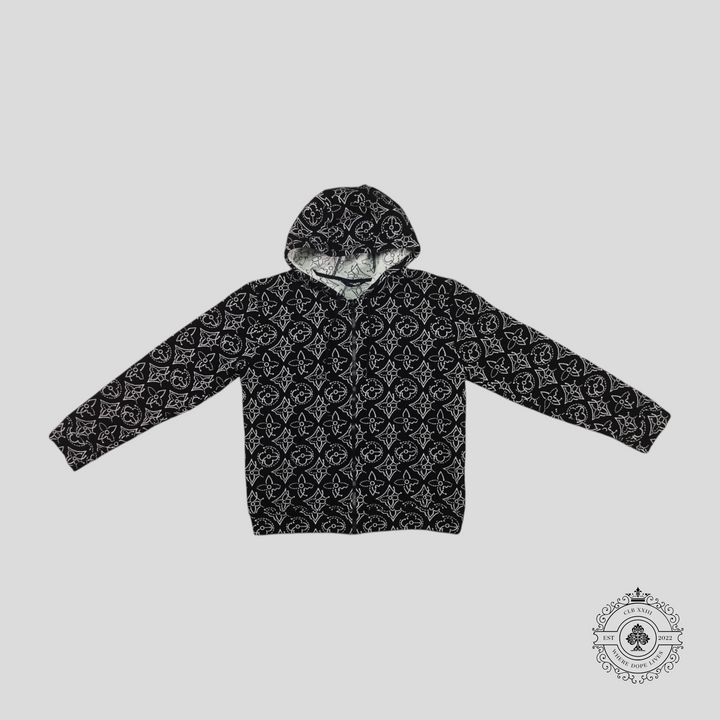 Louis Vuitton X NBA Strategic Flowers Quilted Zip Up Hoodie in Black