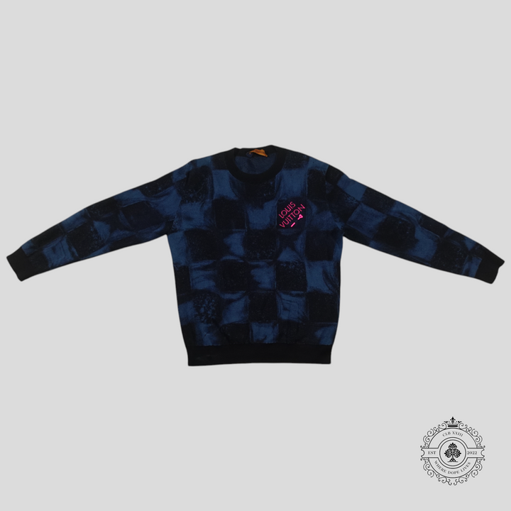 Louis Vuitton Damier Salt Sweater in Blue/Black