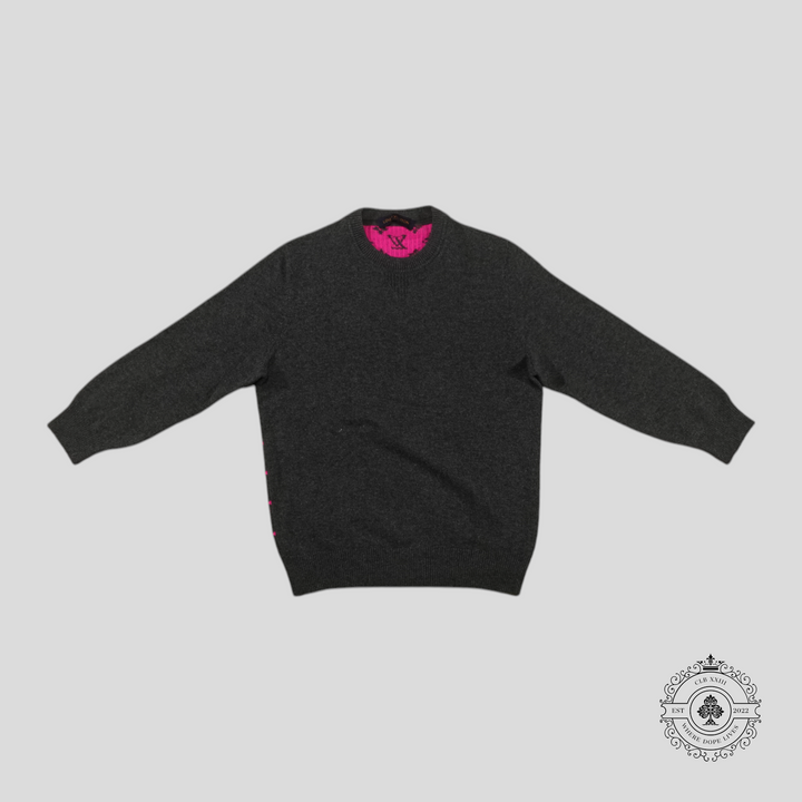 Louis Vuitton Half Monogram Cashmere Sweater in Grey/Pink