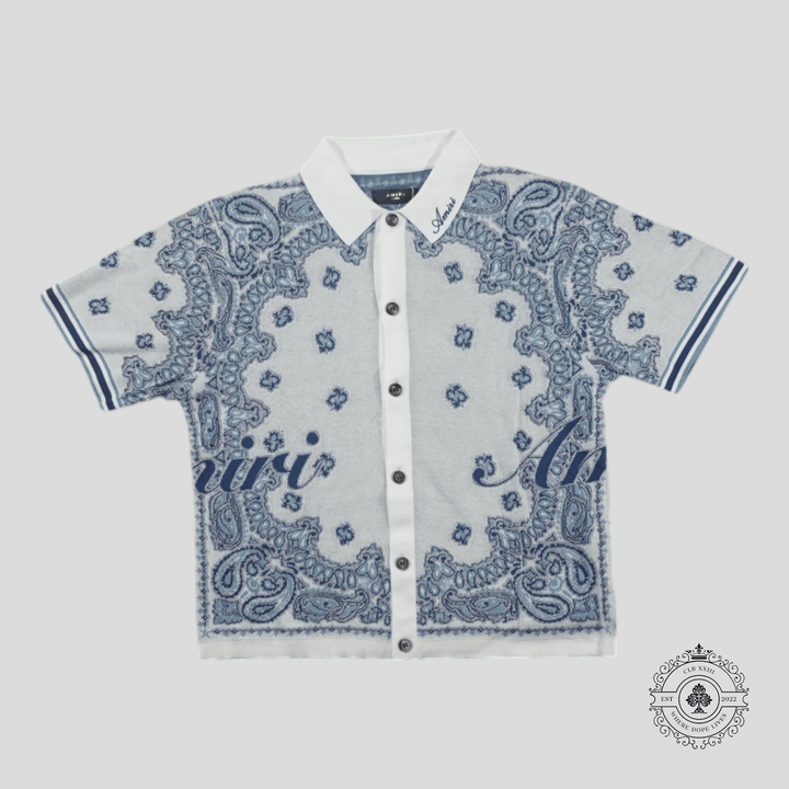 Amiri Bandana Jacquard Polo in White