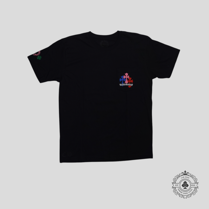 Chrome Hearts Triple Cross Tee in Black/Multicolor