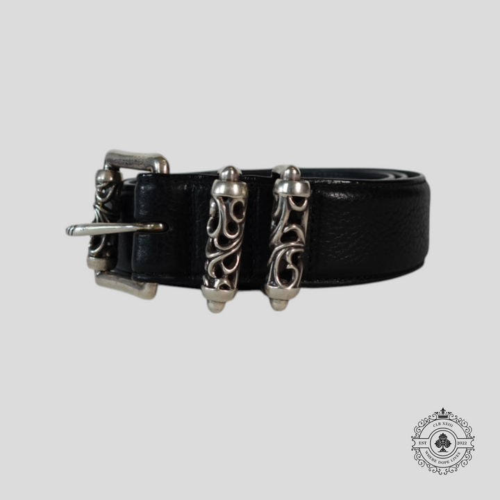 Chrome Hearts Silver Roller Belt in Black
