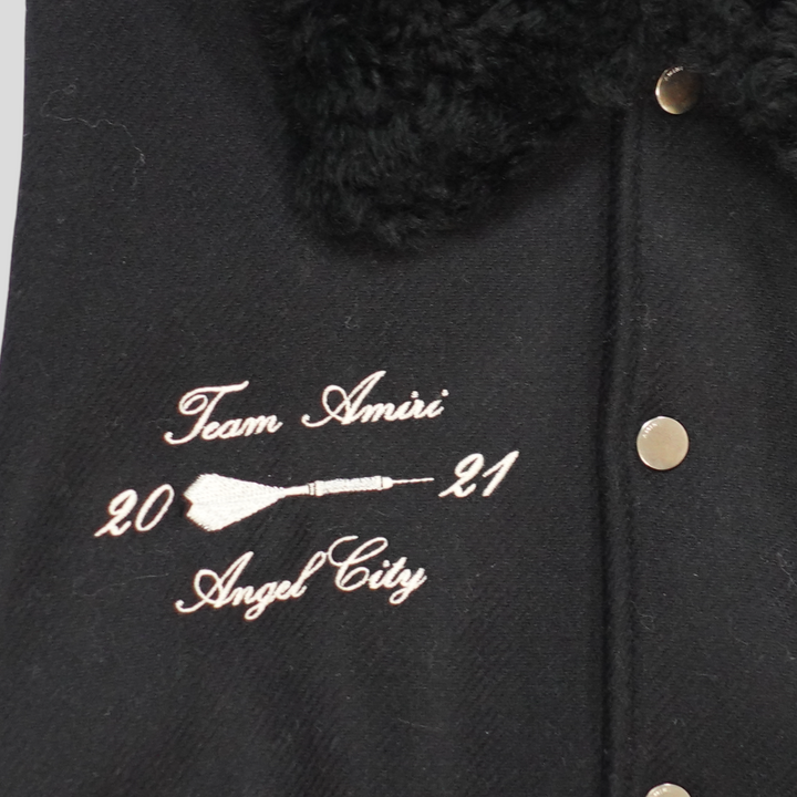 Amiri Always on Point Varsity Jacket in Black