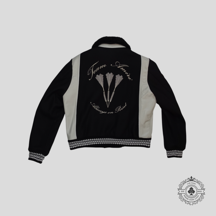 Amiri Always on Point Varsity Jacket in Black