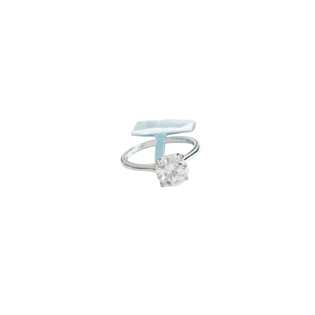 925 Silver Moissanite Heart Engagement Ring – Size 7 – 2.04 cttw