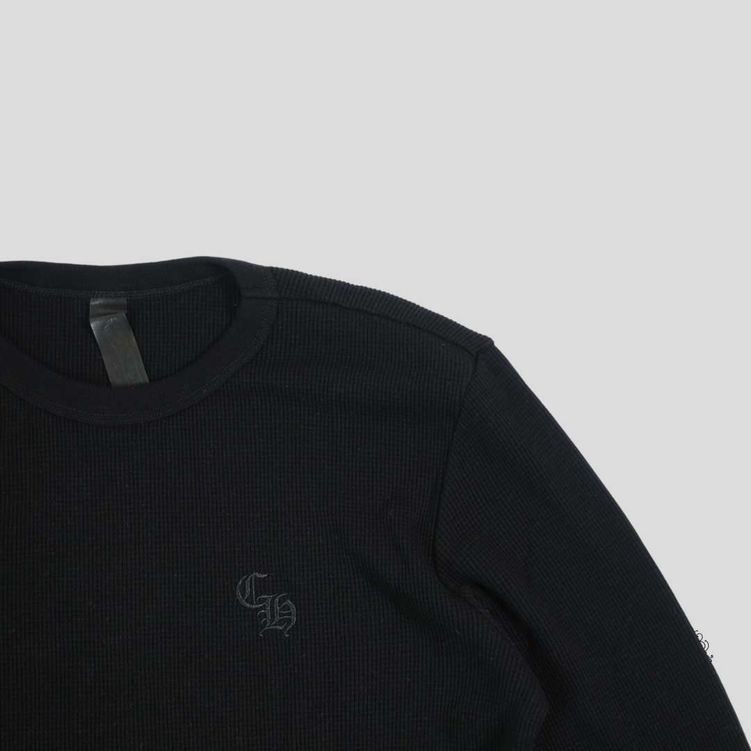 Chrome Hearts Long Sleeve Thermal Tee in Black