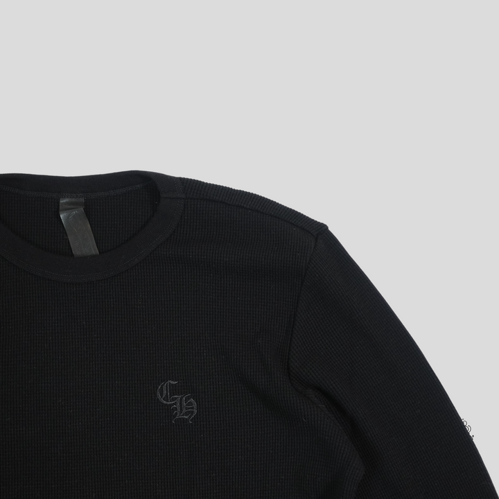 Chrome Hearts Long Sleeve Thermal Tee in Black