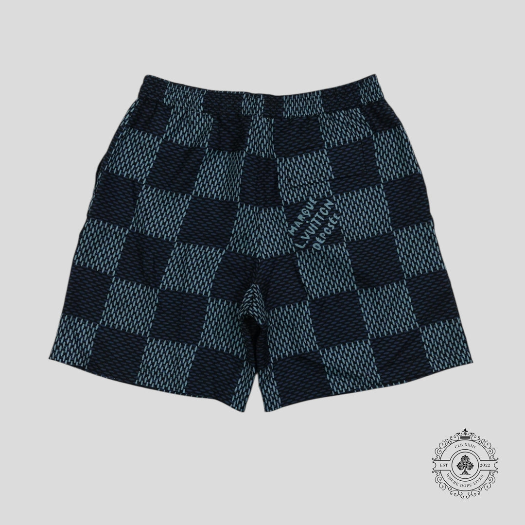 Louis Vuitton Damier Silk Shorts in Blue