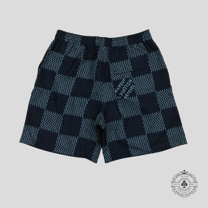 Louis Vuitton Damier Silk Shorts in Blue
