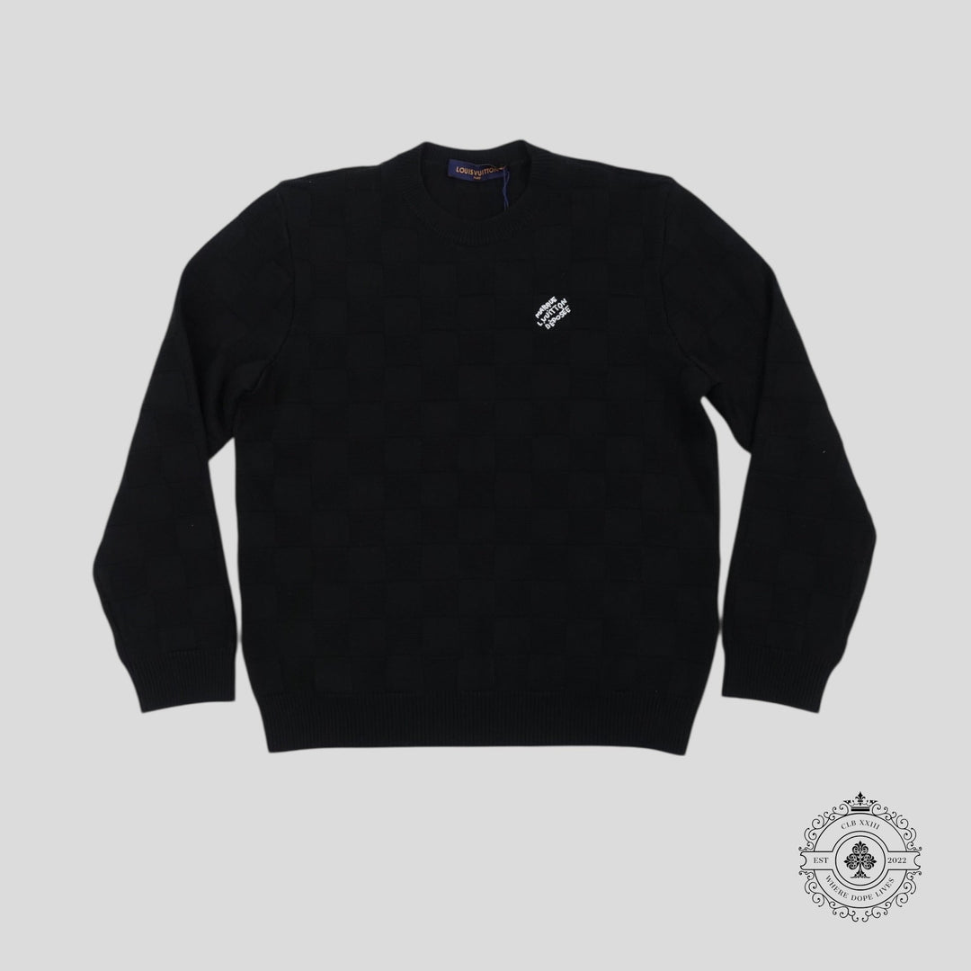 Louis Vuitton Damier Pearl Embroidered Pullover in Black