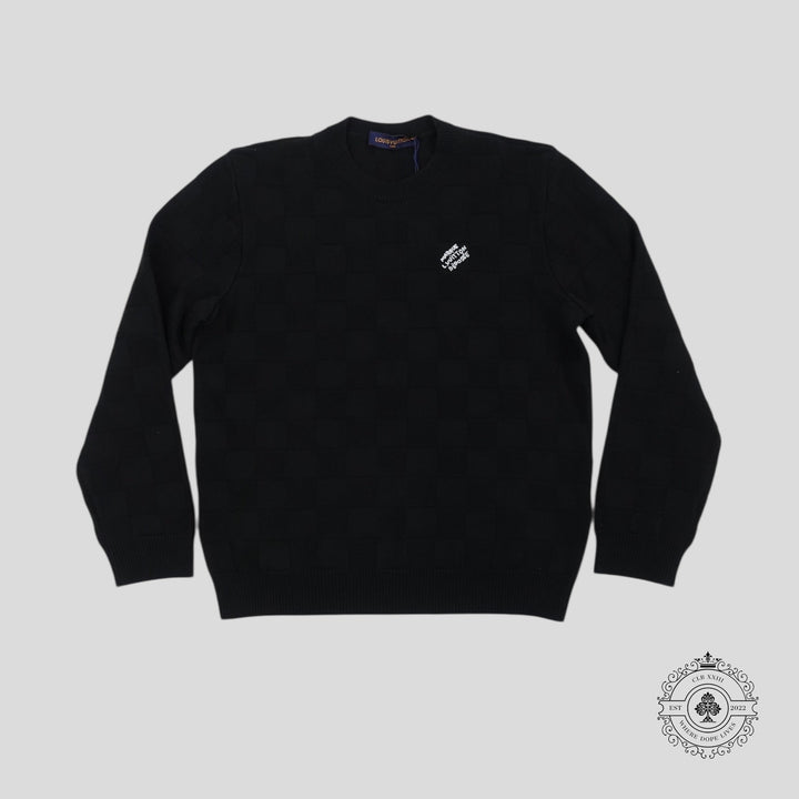 Louis Vuitton Damier Pearl Embroidered Pullover in Black