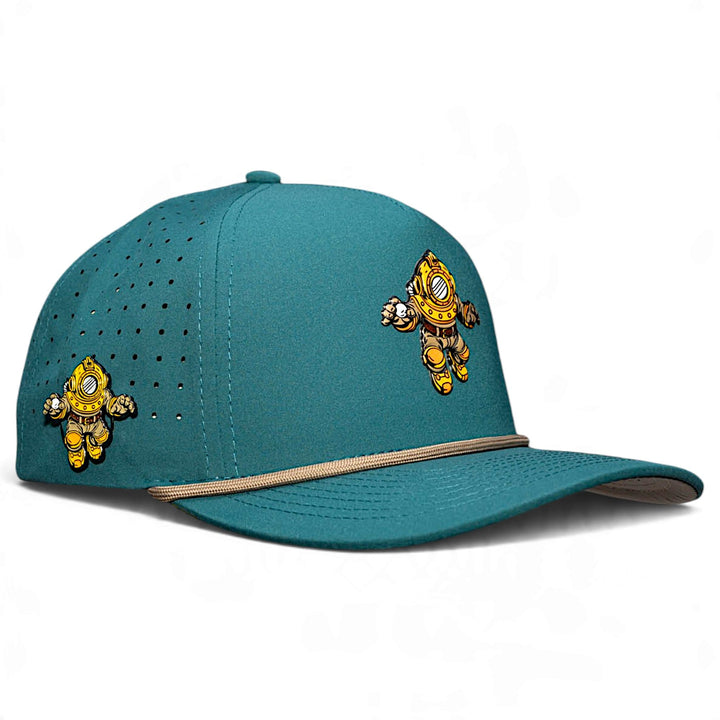 Deep Dive Golf Hat | Snapback Cap | Built-in Magnetic Ball Marker Holder + Marker Included | Adjustable Scuba Diver