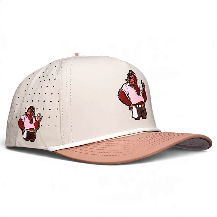 Orangutan Golf Hat | Snapback Cap | Built-in Magnetic Ball Marker Holder + Marker Included | Adjustable Ape Tan
