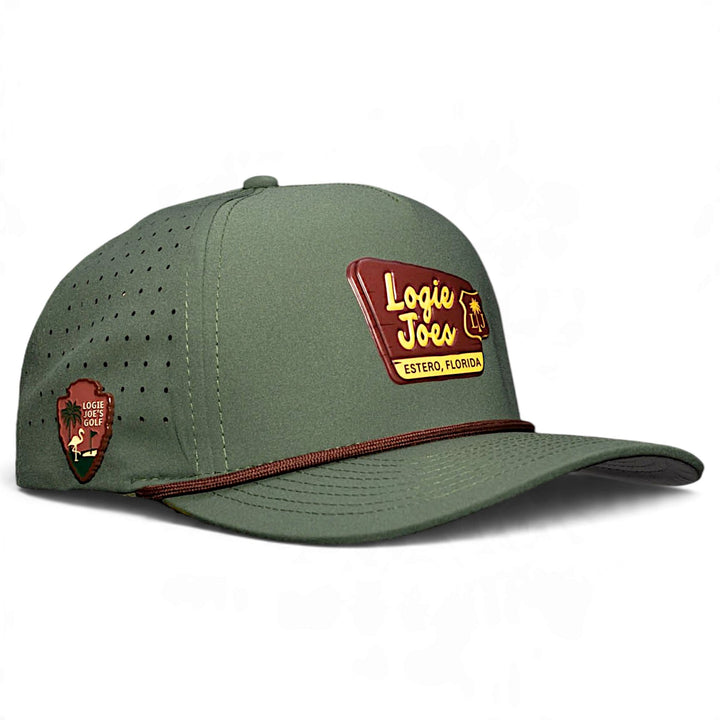 Estero Outpost Golf Hat | Snapback Cap | Built-in Magnetic Ball Marker Holder + Marker Included | Adjustable | Parks &amp; Recreation