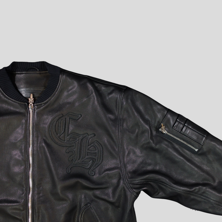 Chrome Hearts CH Patch Bomber Jacket in Black