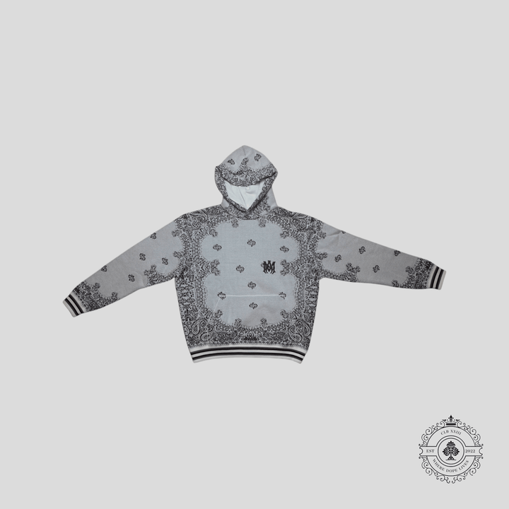 Amiri Knitted Bandana Jacquard Basketball Hoodie in White