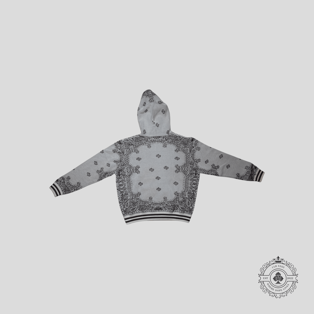 Amiri Knitted Bandana Jacquard Basketball Hoodie in White