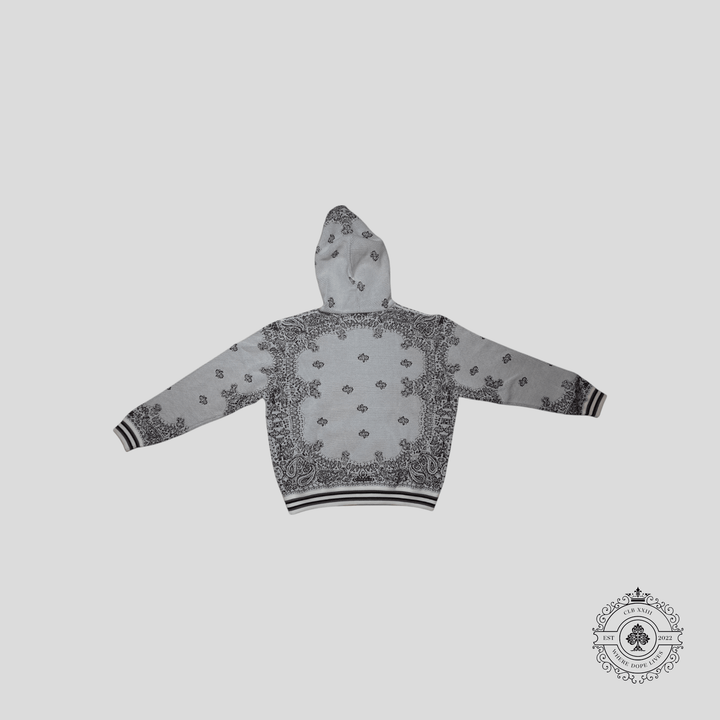 Amiri Knitted Bandana Jacquard Basketball Hoodie in White