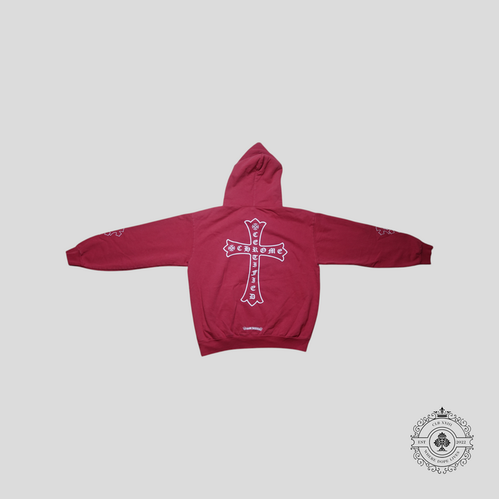 Chrome Hearts X Drake Certified Chrome Hoodie in Red
