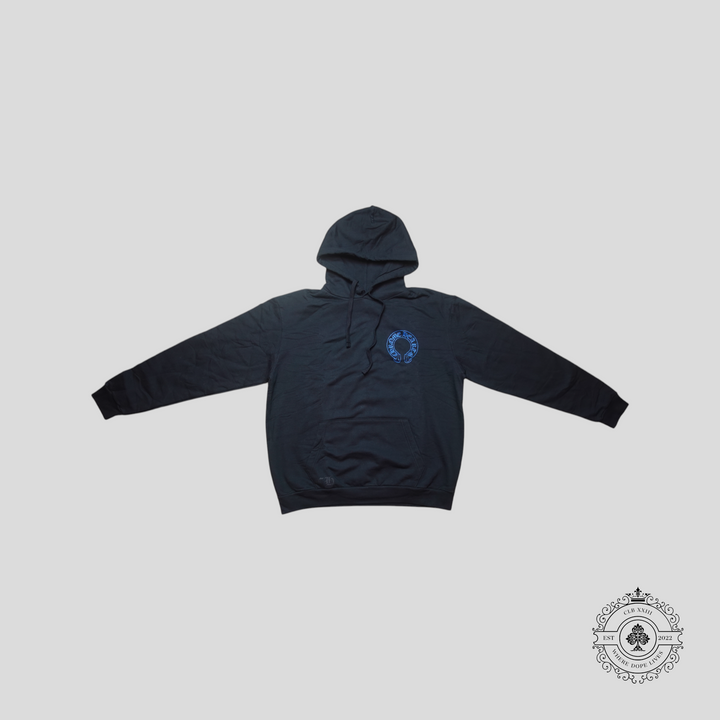 Chrome Hearts Horseshoe Hoodie in Black/Blue