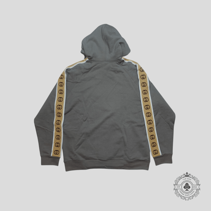 Gucci Interlocking G Embroidered Sleeves Hoodie in Grey