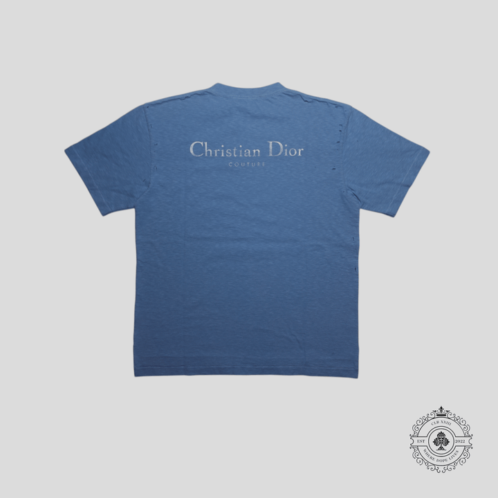 Dior Christian Dior Couture Distressed T-Shirt in Blue