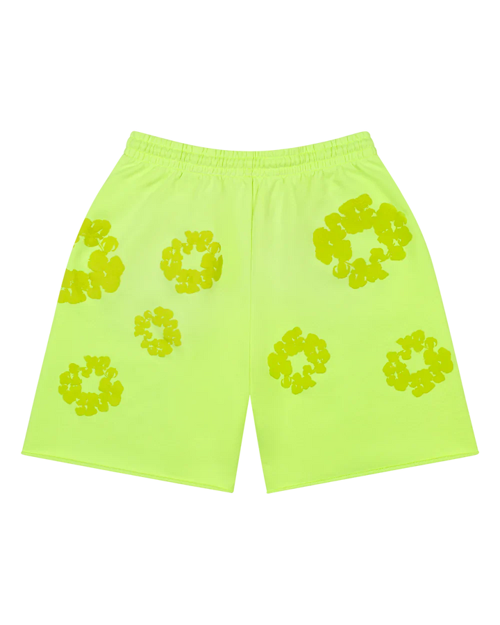 Denim Tears Mono Cotton Wreath Sweat Shorts Neon Green