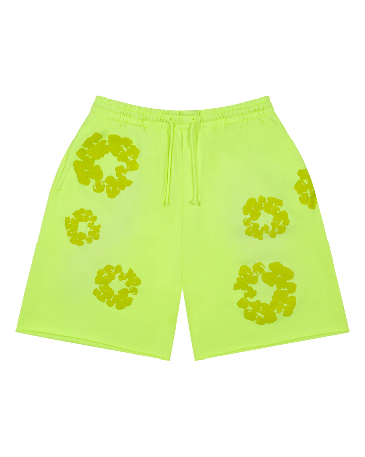 Denim Tears Mono Cotton Wreath Sweat Shorts Neon Green