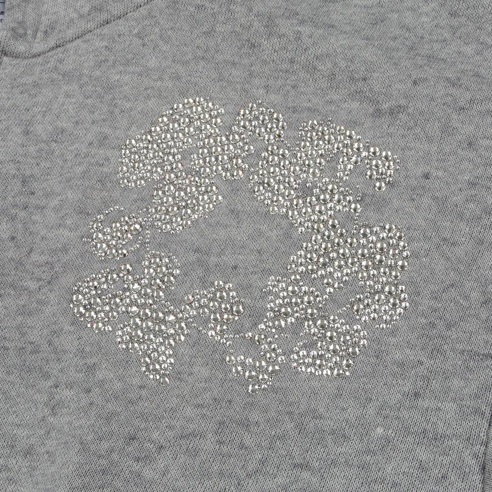 Denim Tears Cashmere Swarovski Cotton Wreath Zip Hoodie Grey