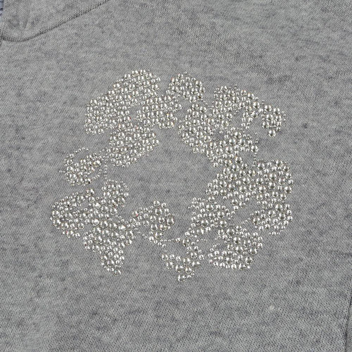 Denim Tears Cashmere Swarovski Cotton Wreath Zip Hoodie Grey