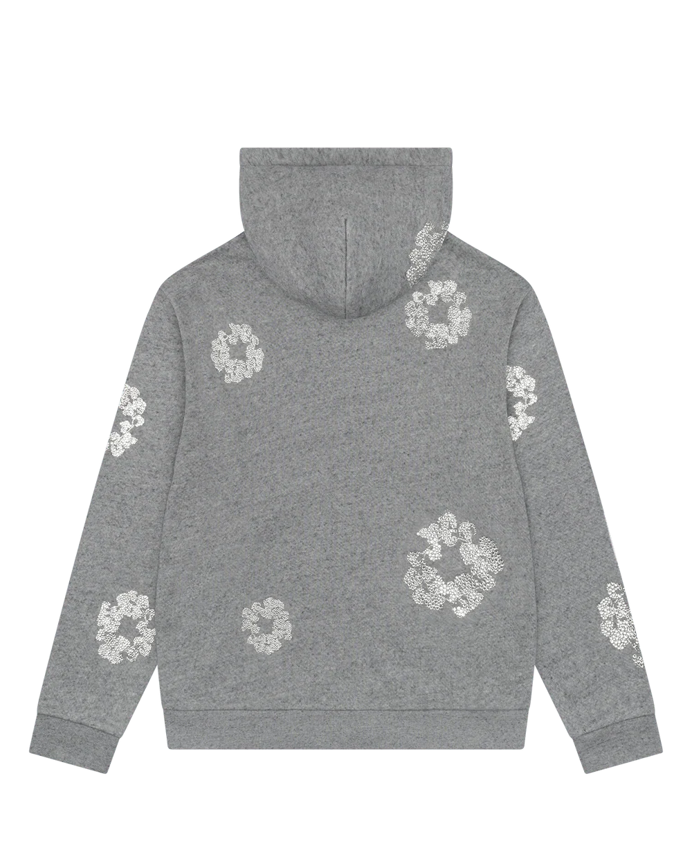 Denim Tears Cashmere Swarovski Cotton Wreath Zip Hoodie Grey