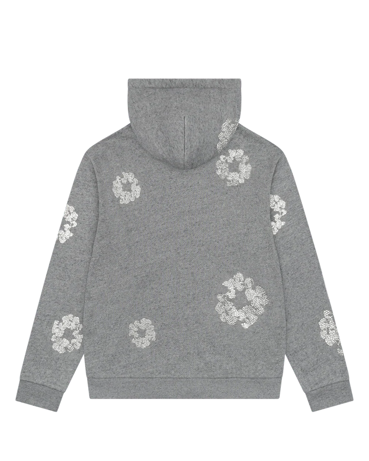 Denim Tears Cashmere Swarovski Cotton Wreath Zip Hoodie Grey
