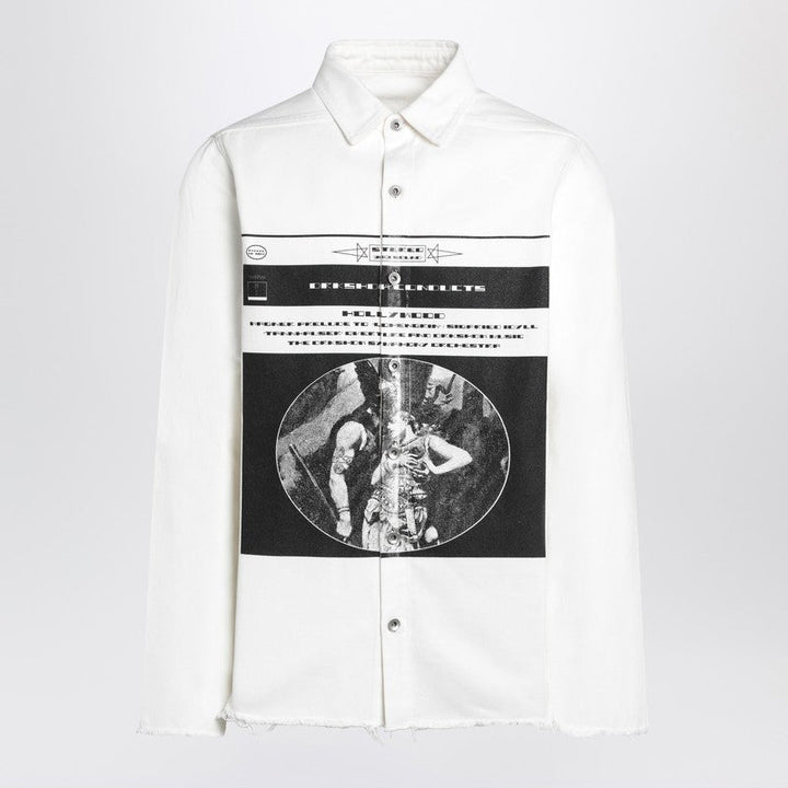 Drkshdw Shirt White In Cotton With Print Men